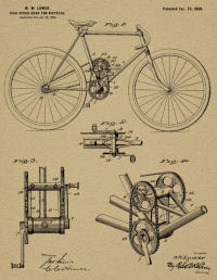1900 Bicycle Patent Gears Drawing