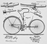 1890 Bicycle Patent Hand Brake Drawing