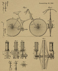 1892 Bicycle Patent Suspension Drawing
