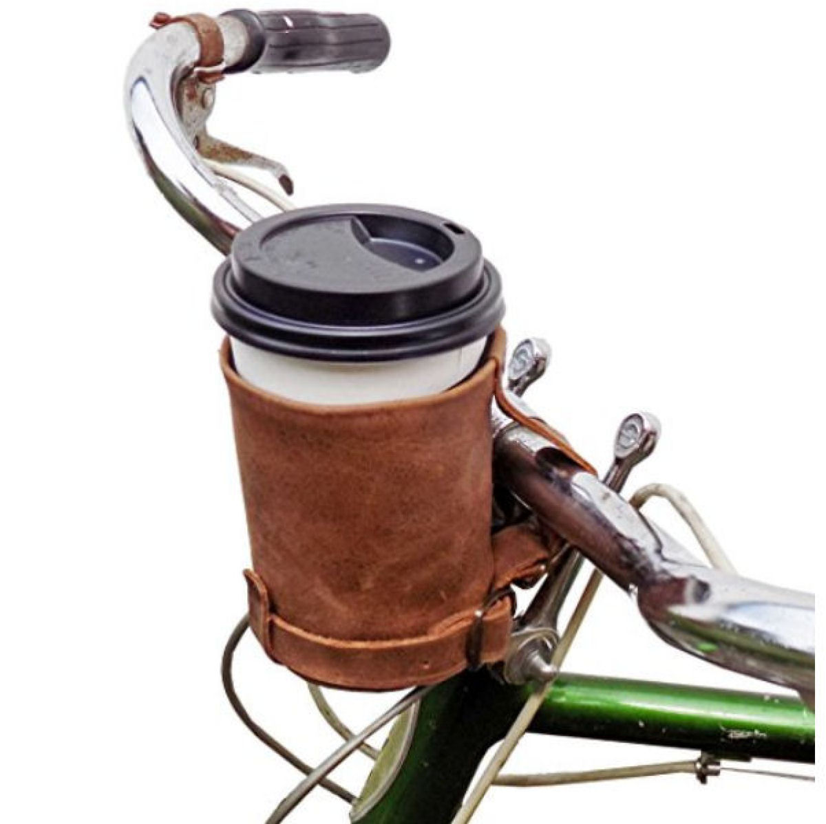 Cruzy Kuzy Leather Bike Cup Holder Handmade by Hide & Drink