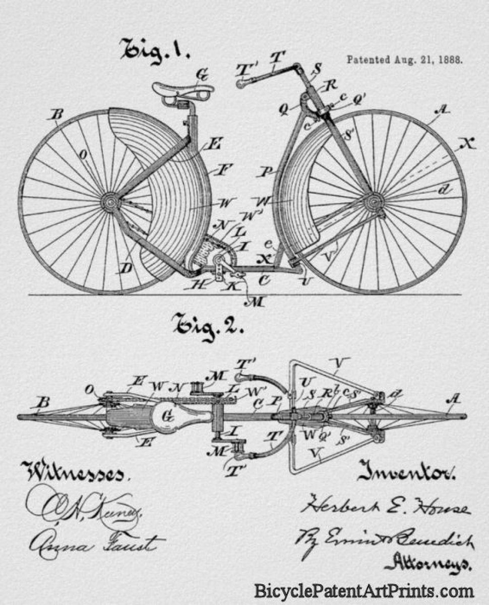 1888 Chain driven bicycle with big fenders