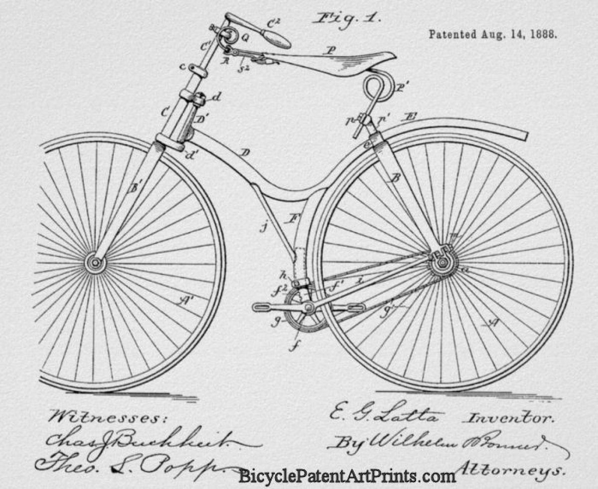 1888 Chain driven bike with a spring seat