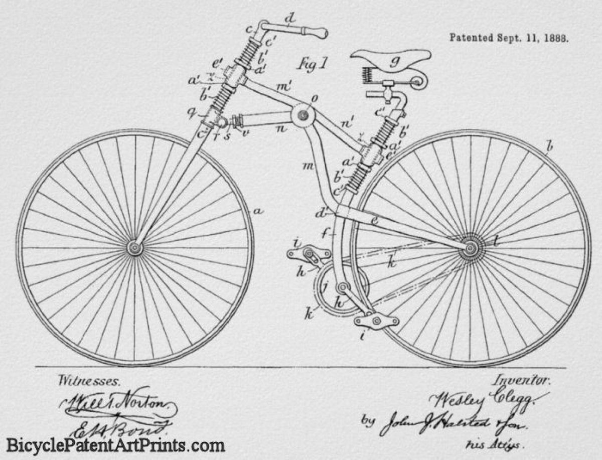 1888 Chain driven bike with spring frame suspension