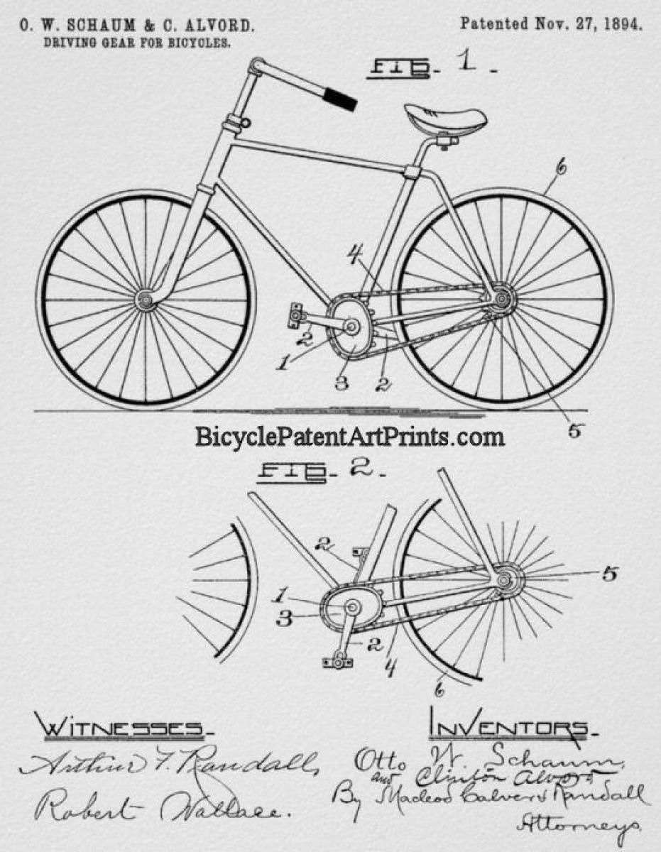 1894 Elliptical gear chain driven bicycle with asymmetric chainwheel
