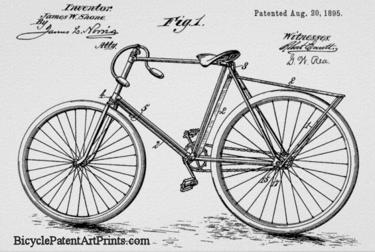 1895 Chain driven bike with rear mud guard