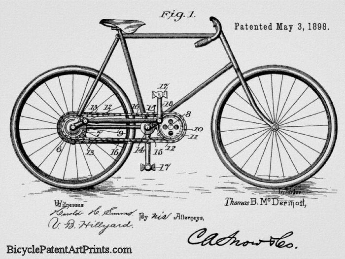 1898 rigid frame boneshaker bike patent