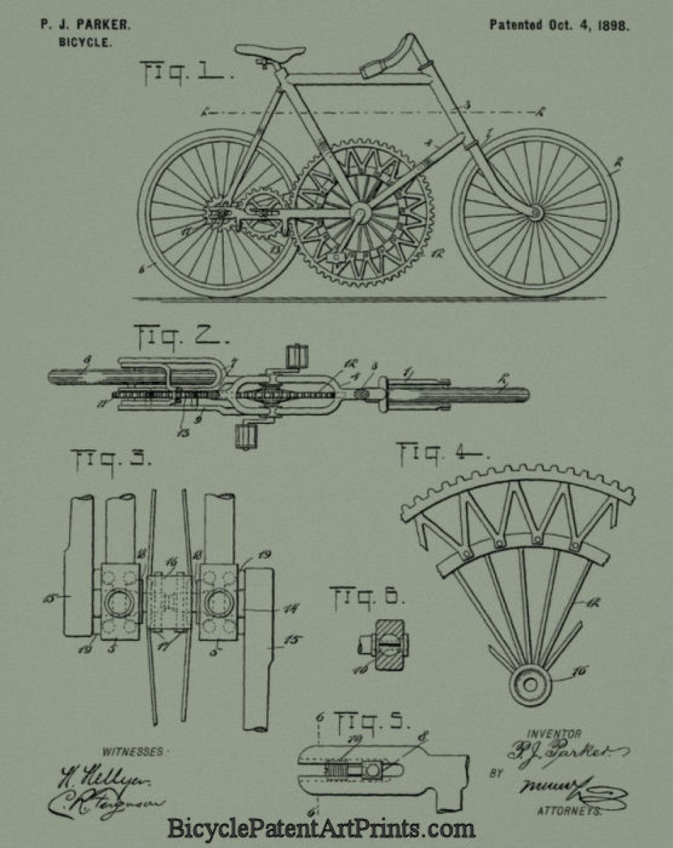 1898 Chainless bicycle with large gear to gear drive
