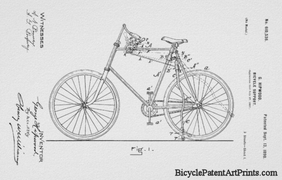 1898 bicycle with side support kickstand