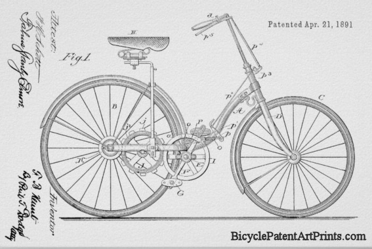 1891 Bicycle gears chainless drive