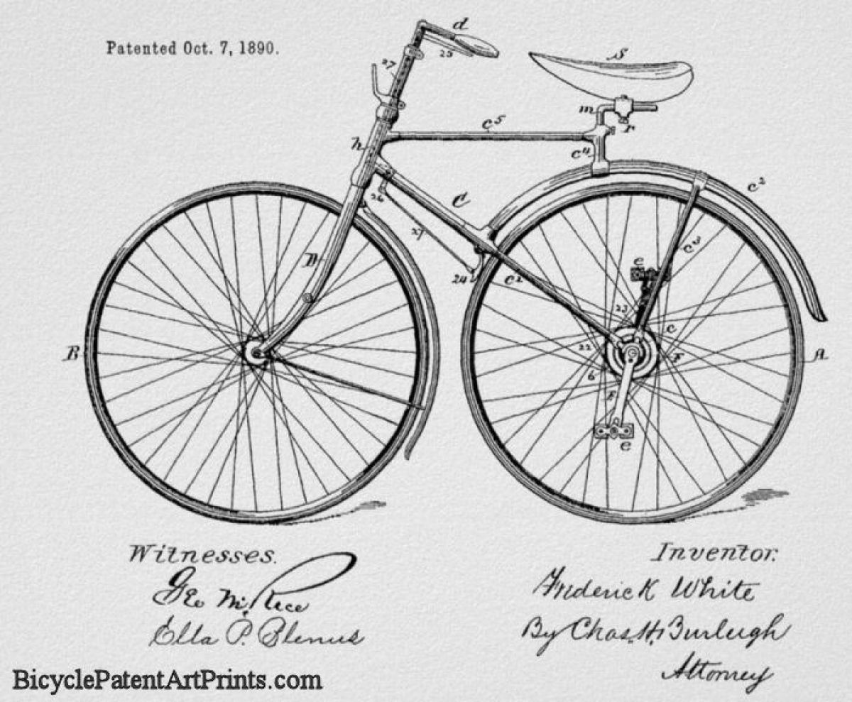 1890 bicycle with pedals attached to rear wheel