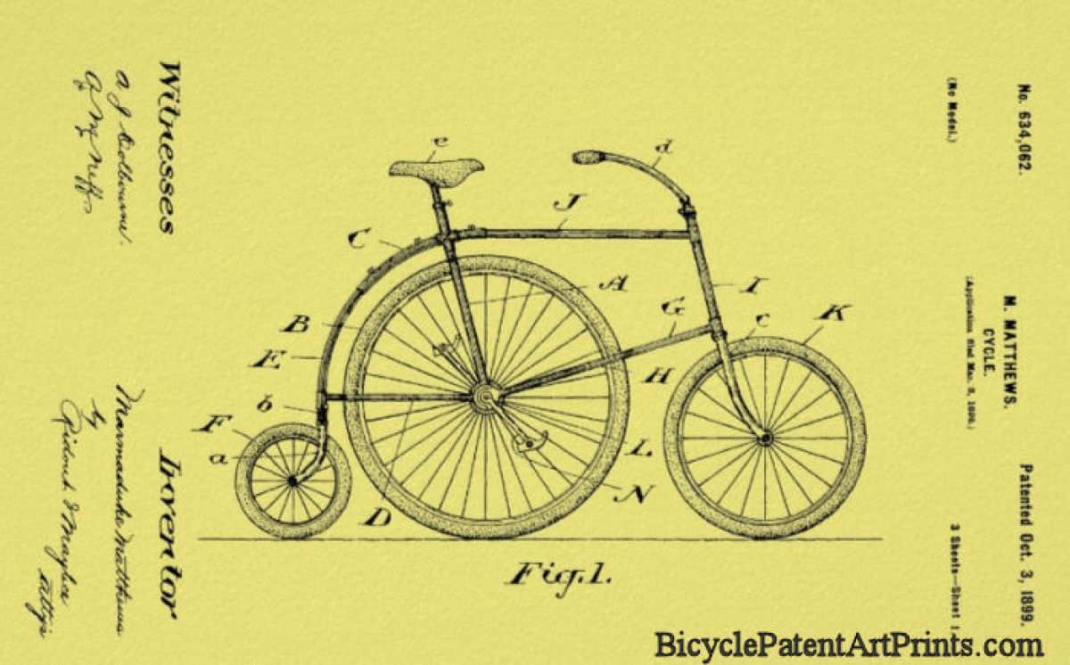 1899 chainless three wheeled bicycle
