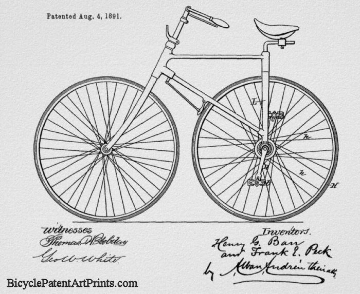 1891 The pedals are attached to rear wheel bicycle