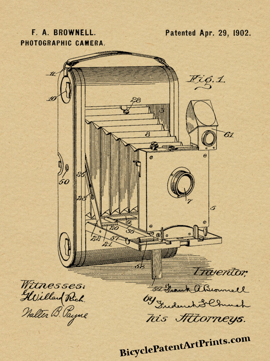 1902 Folding Camera Patent Print