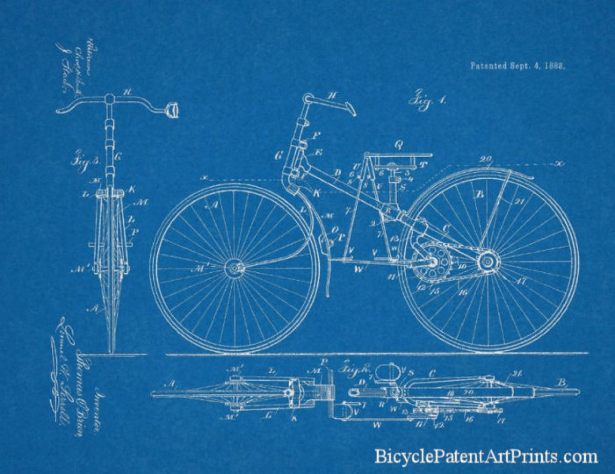 1888 Chain driven bike with propelling levers