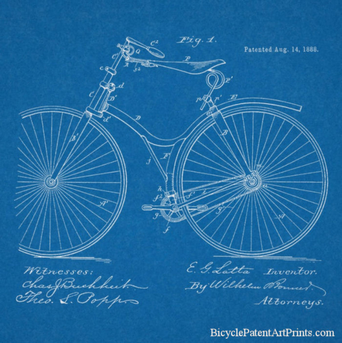 1888 Chain driven bike with a spring seat