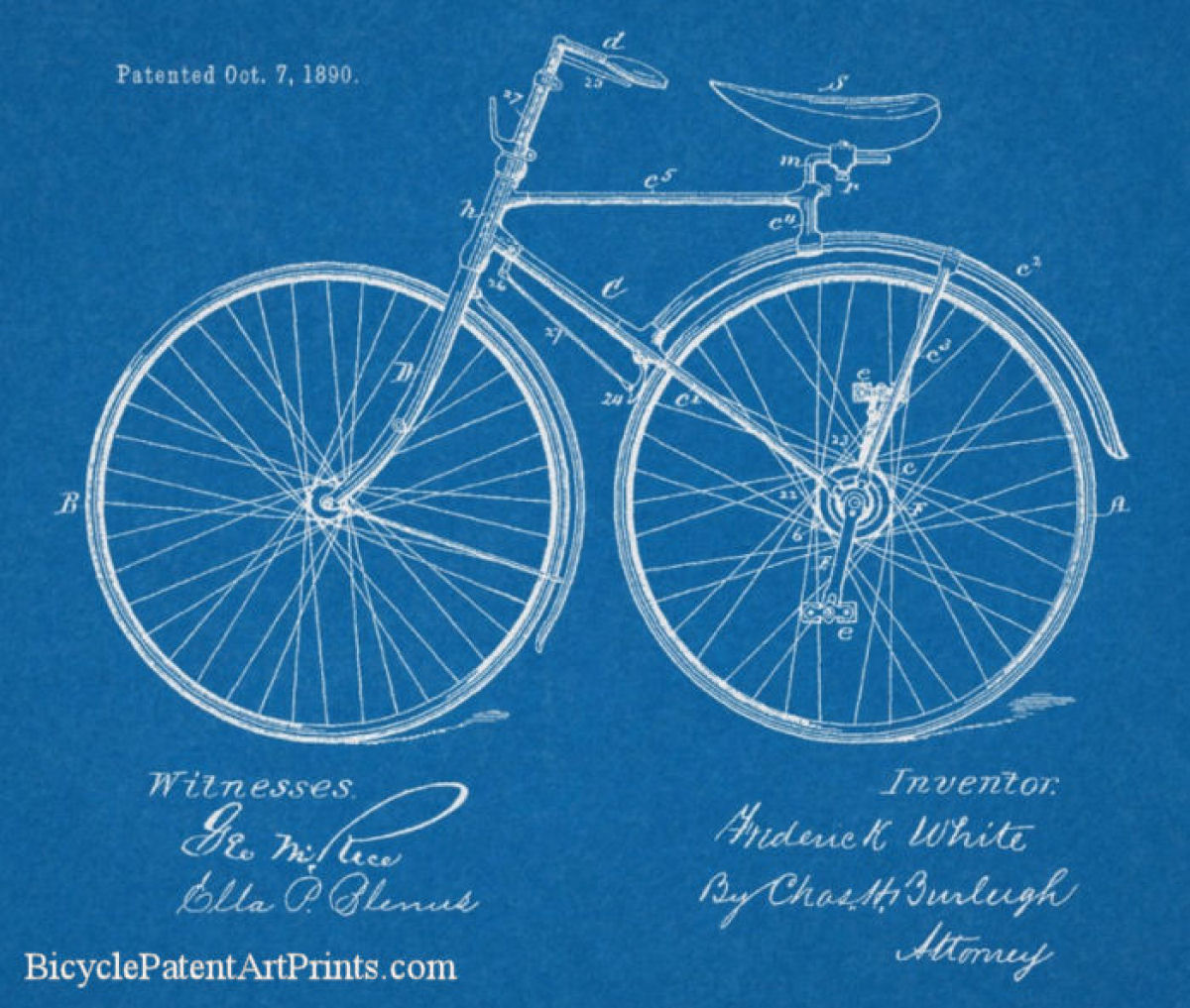 1890 bicycle with pedals attached to rear wheel
