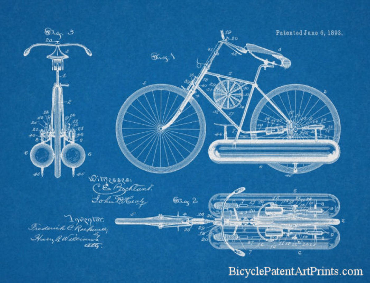 1893 bicycle propelled by a motor operated by gas under compression