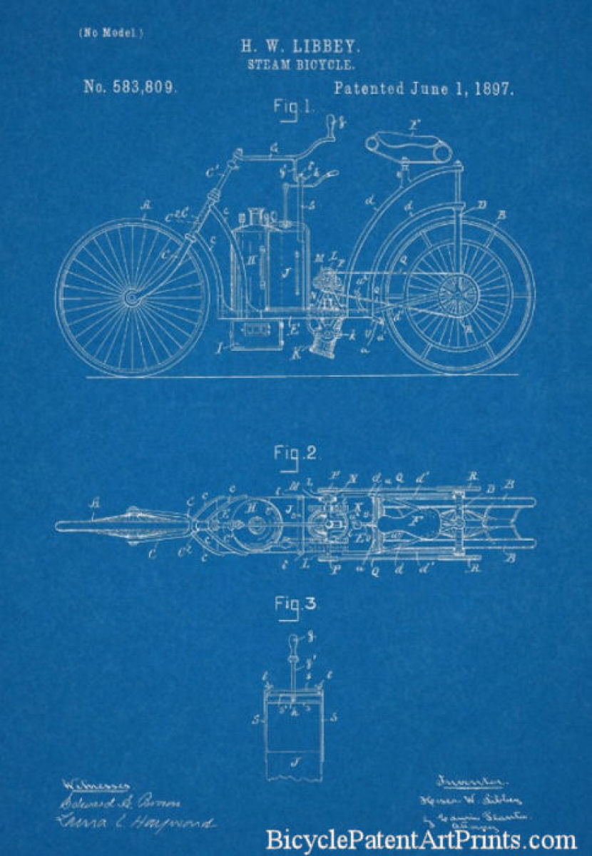 1897 Vintage steam powered bicycle
