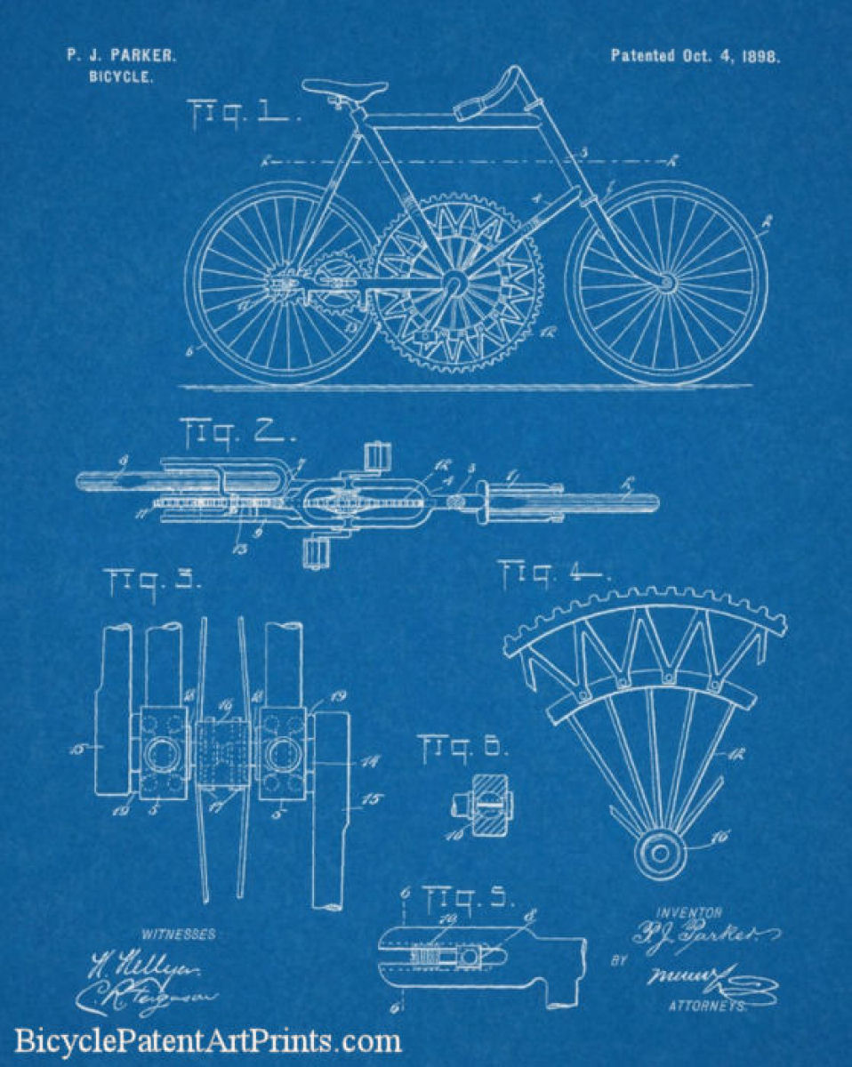 1898 Chainless bicycle with large gear to gear drive