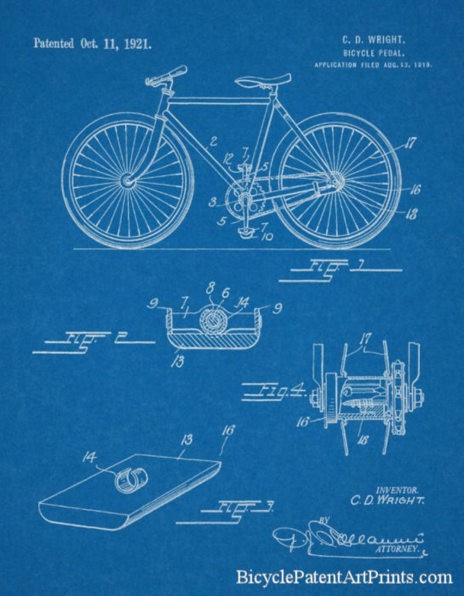 1921 Bicycle pedal for chain driven bike
