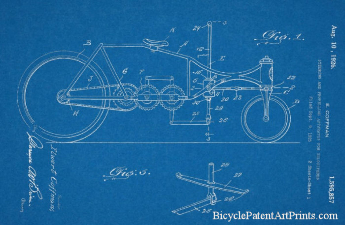 1926 Steering and propelling apparatus for velocipedes