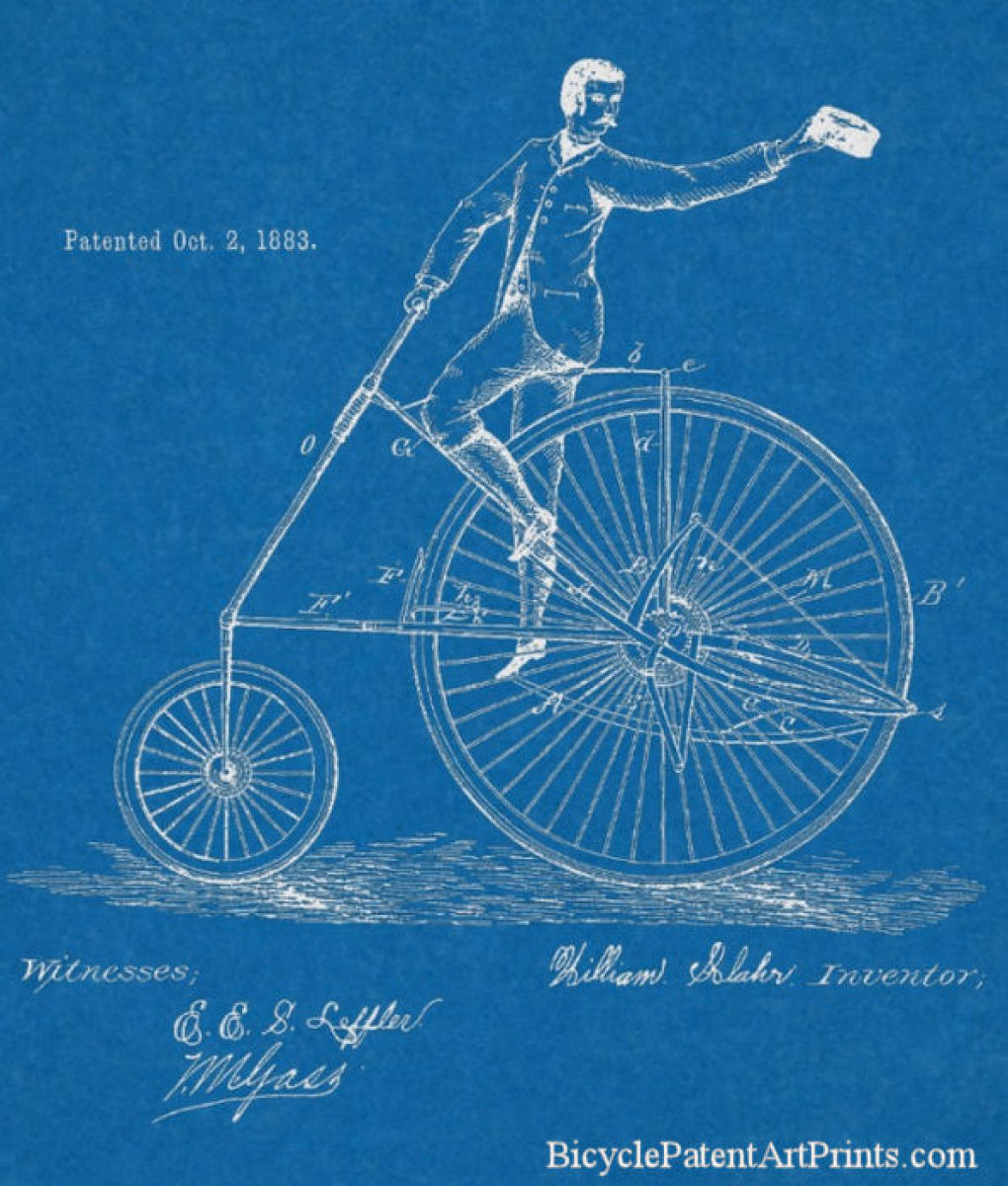 1883 Lever propelled with gentleman waving his hat