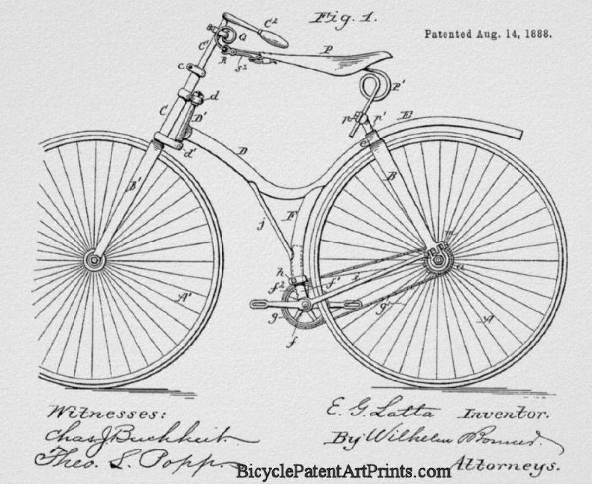 1888 Chain driven bike with a spring seat