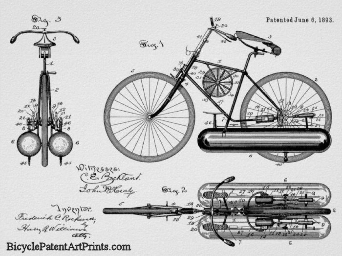 1893 Propelled by a motor operated by gas under compression bicycle