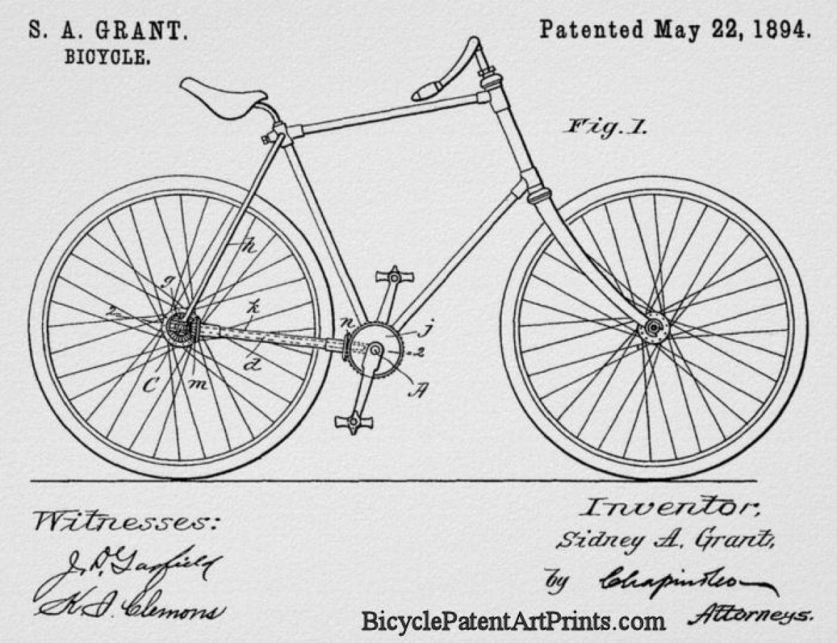 1894 Chainless shaft drive gearing bicycle