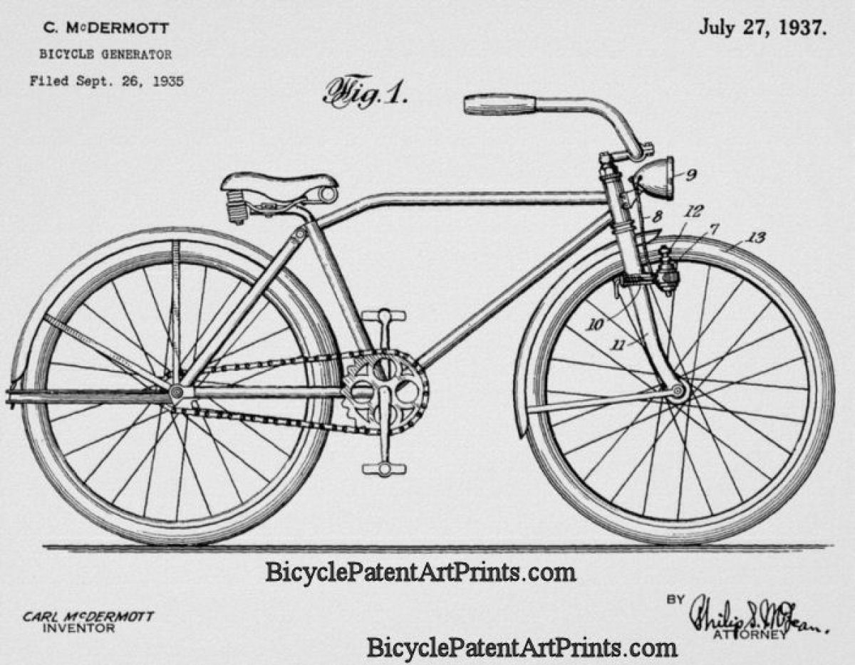 1937 Bicycle headlamp and generator