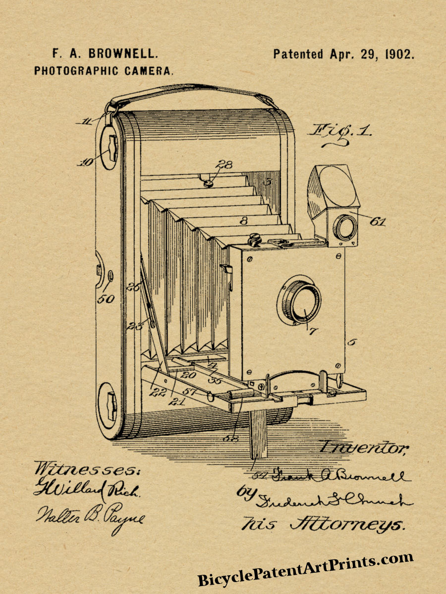 1902 Folding Camera Patent Print