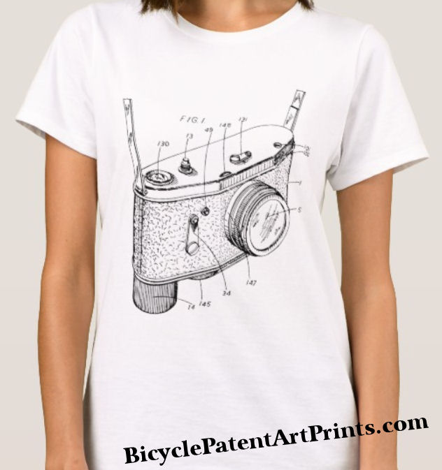 1952 Vintage Camera Patent Art Drawing TShirt