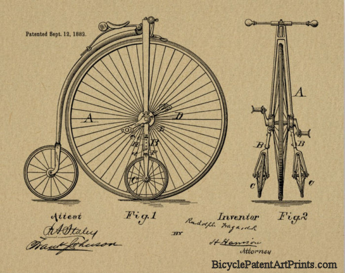 1882 High wheeler with side support wheels