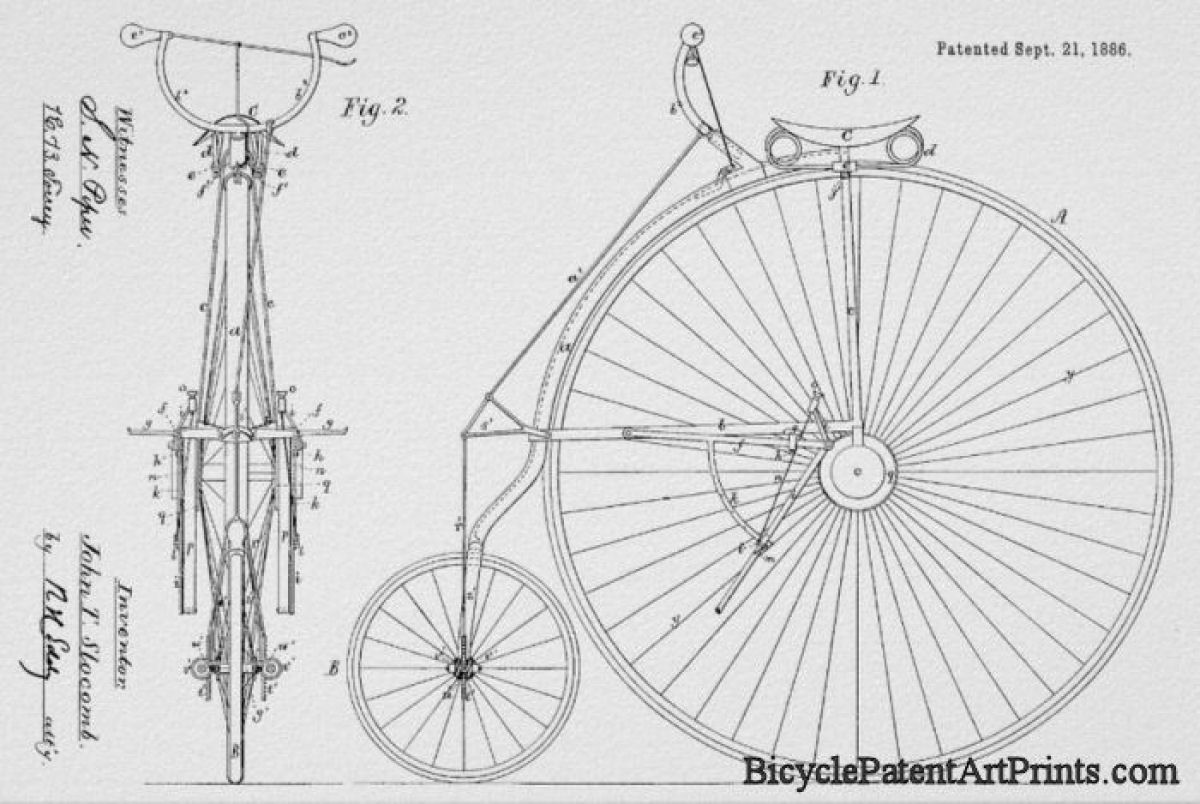 1886 High wheeler with propelling levers