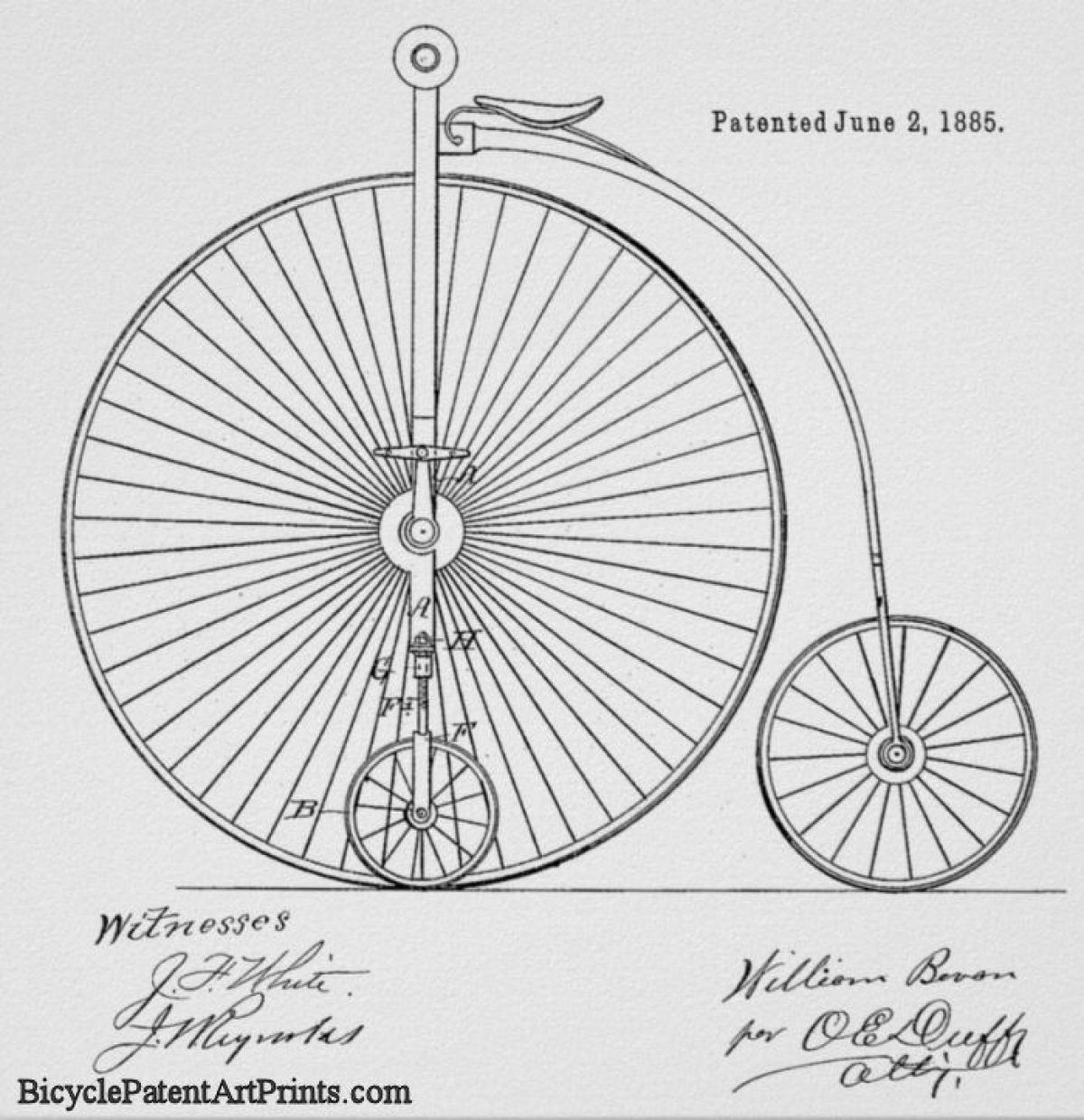 1885 High wheeler with side support wheels